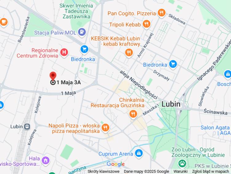 nasza lokalizacja - GREEN SERVICE Sp. z o.o. ul. 1 Maja 3A, 59-300 Lubin